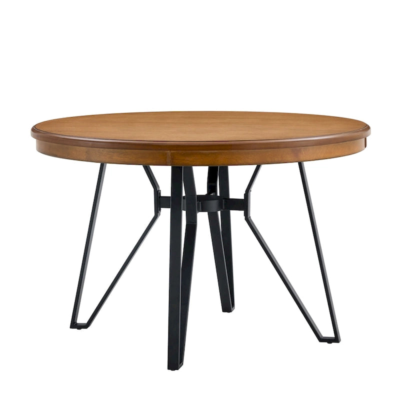 Table à manger ronde Christopher Knight Home avec base en métal - 46,85 L x 46,85 P x 30 H