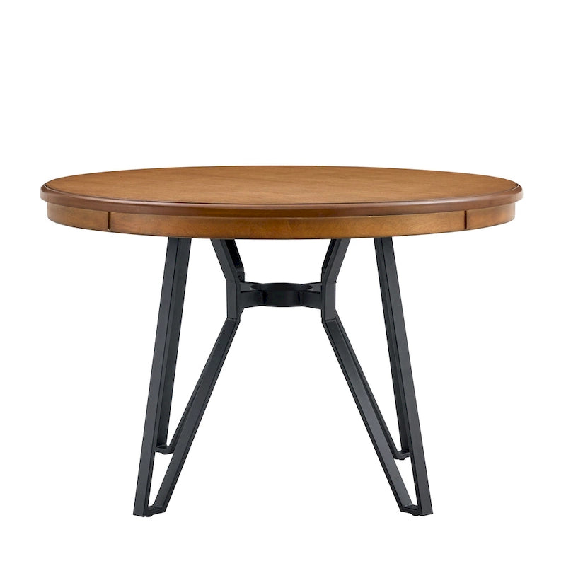 Table à manger ronde Christopher Knight Home avec base en métal - 46,85 L x 46,85 P x 30 H