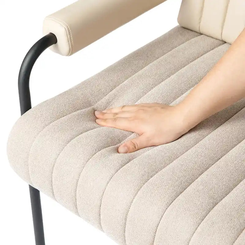 Glitzhome Lot de 2 fauteuils combinés en similicuir et tissu de 75 cm de largeur avec accoudoirs rembourrés - 75 L x 86 H x 76 P