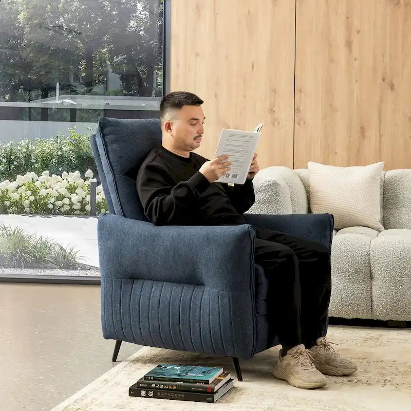 Glitzhome Lot de 2 fauteuils inclinables 41H en tissu avec dossier ergonomique segmenté
