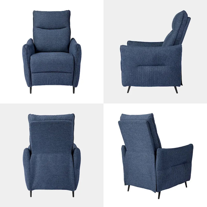Glitzhome Lot de 2 fauteuils inclinables 41H en tissu avec dossier ergonomique segmenté