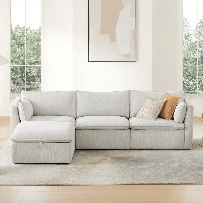 Canapés modulables d'angle Cypress avec pouf