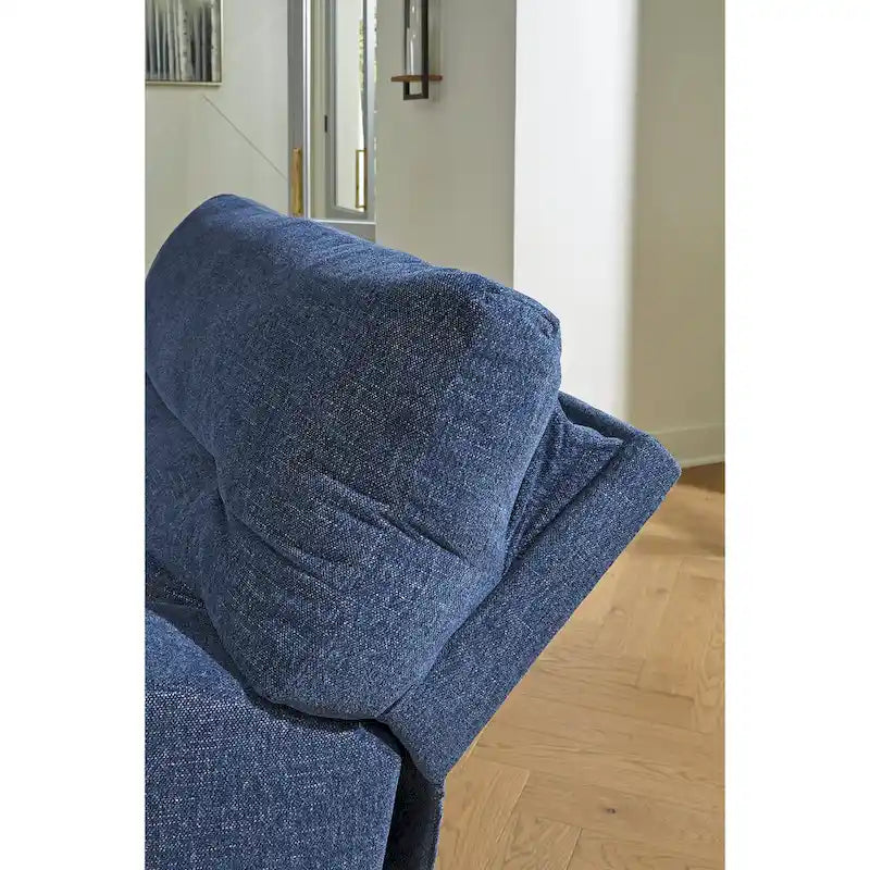 Signature Design by Ashley Acklen Place Canapé d'angle inclinable électrique 3 places avec méridienne bleu – 94 L x 70 P x 40 H
