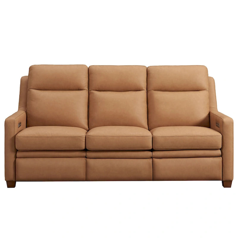 Canapé inclinable en cuir véritable 78 Canapé 3 places inclinable à triple moteur électrique Zéro encombrement avec ports USB et USB-C