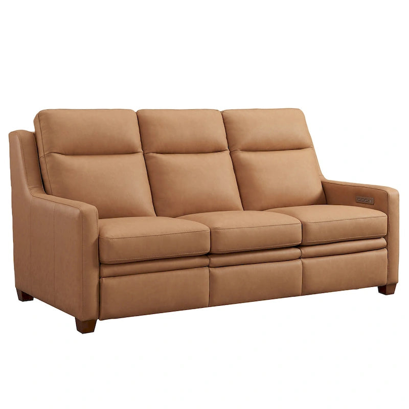 Canapé inclinable en cuir véritable 78 Canapé 3 places inclinable à triple moteur électrique Zéro encombrement avec ports USB et USB-C
