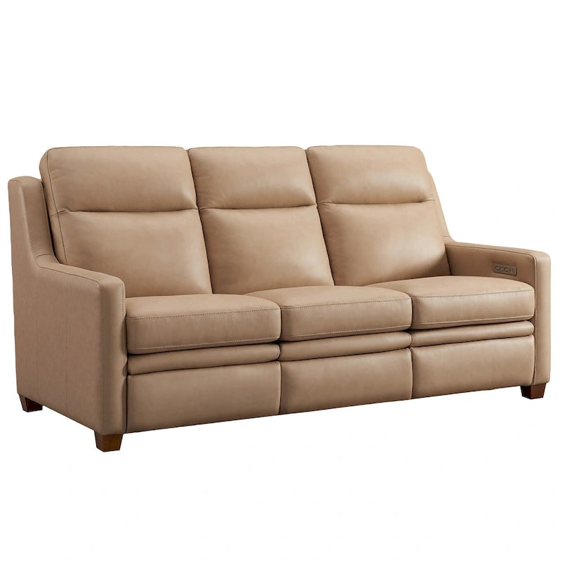 Canapé inclinable en cuir véritable 78 Canapé 3 places inclinable à triple moteur électrique Zéro encombrement avec ports USB et USB-C