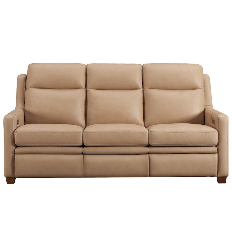 Canapé inclinable en cuir véritable 78 Canapé 3 places inclinable à triple moteur électrique Zéro encombrement avec ports USB et USB-C