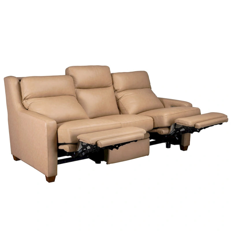 Canapé inclinable en cuir véritable 78 Canapé 3 places inclinable à triple moteur électrique Zéro encombrement avec ports USB et USB-C