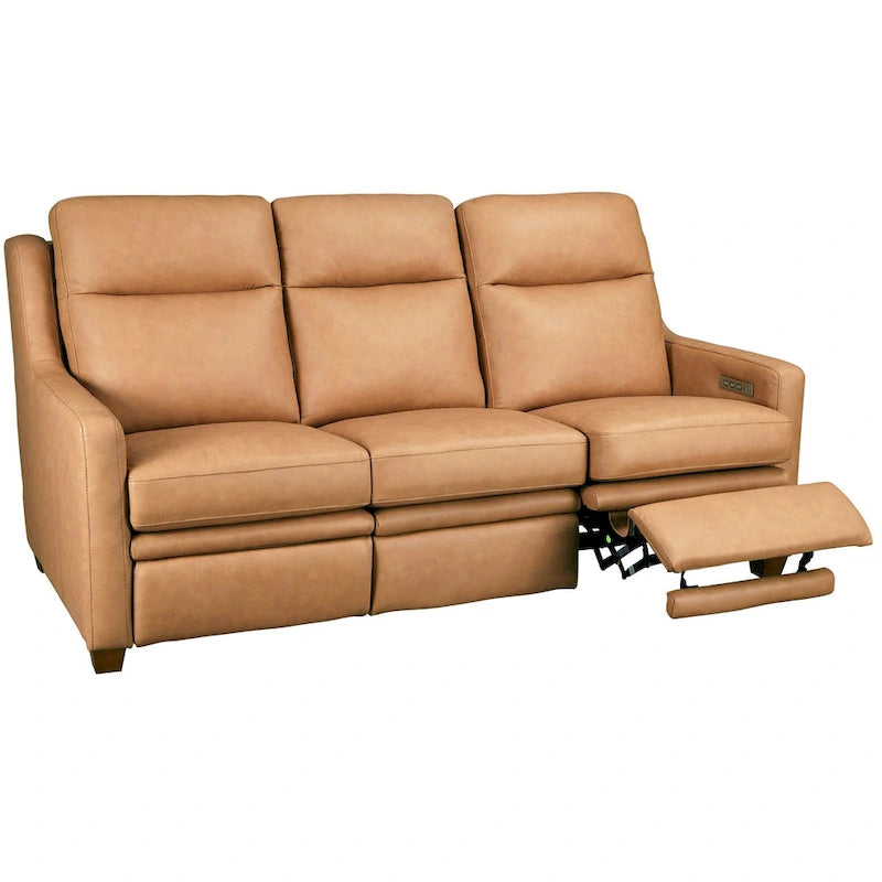 Canapé inclinable en cuir véritable 78 Canapé 3 places inclinable à triple moteur électrique Zéro encombrement avec ports USB et USB-C