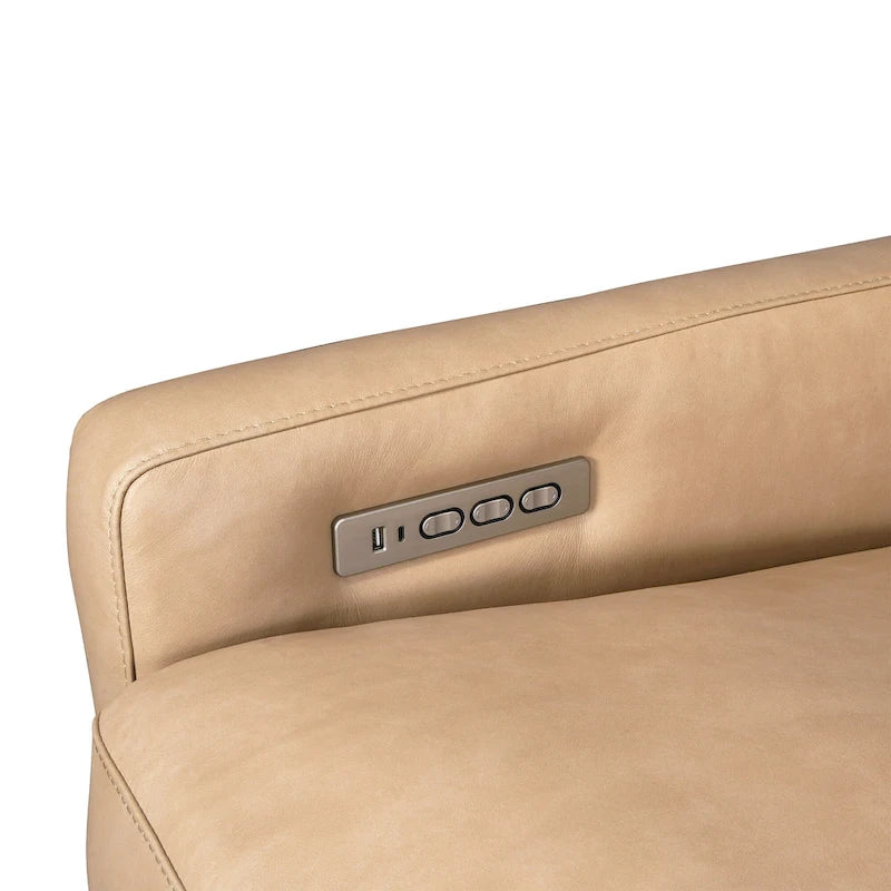Canapé inclinable en cuir véritable 78 Canapé 3 places inclinable à triple moteur électrique Zéro encombrement avec ports USB et USB-C