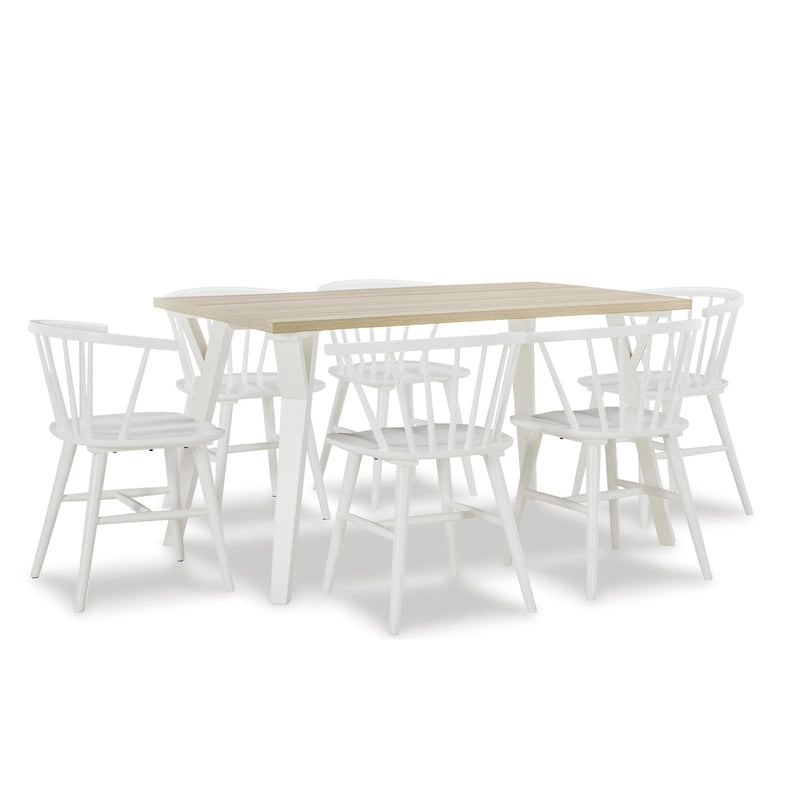 Ensembles de tables et chaises de salle à manger en bois avec chaises Windsor pour cuisine et salle à manger