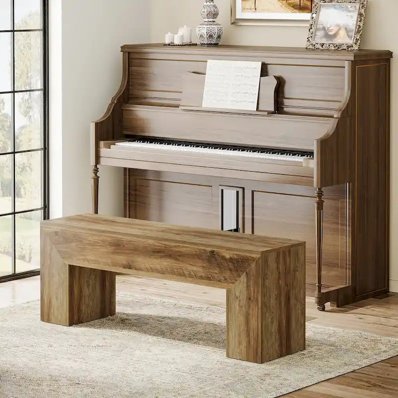 Banc à chaussures d'entrée en bois de 47 pouces – 11,81P x 47,24L x 17,72H