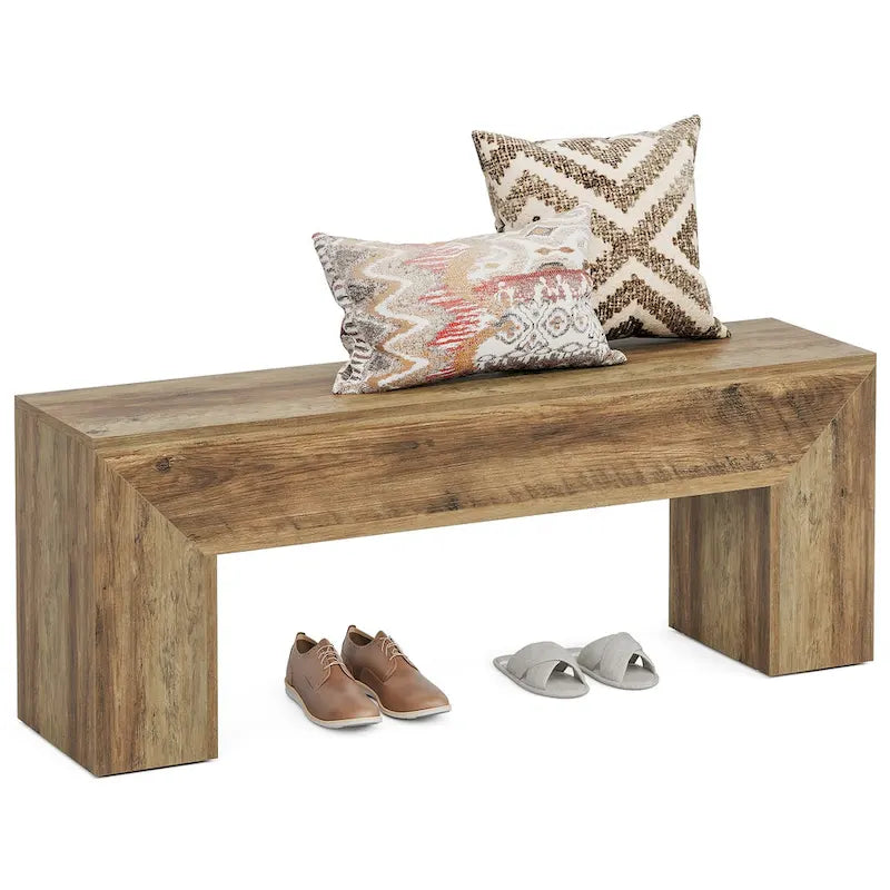Banc à chaussures d'entrée en bois de 47 pouces – 11,81P x 47,24L x 17,72H