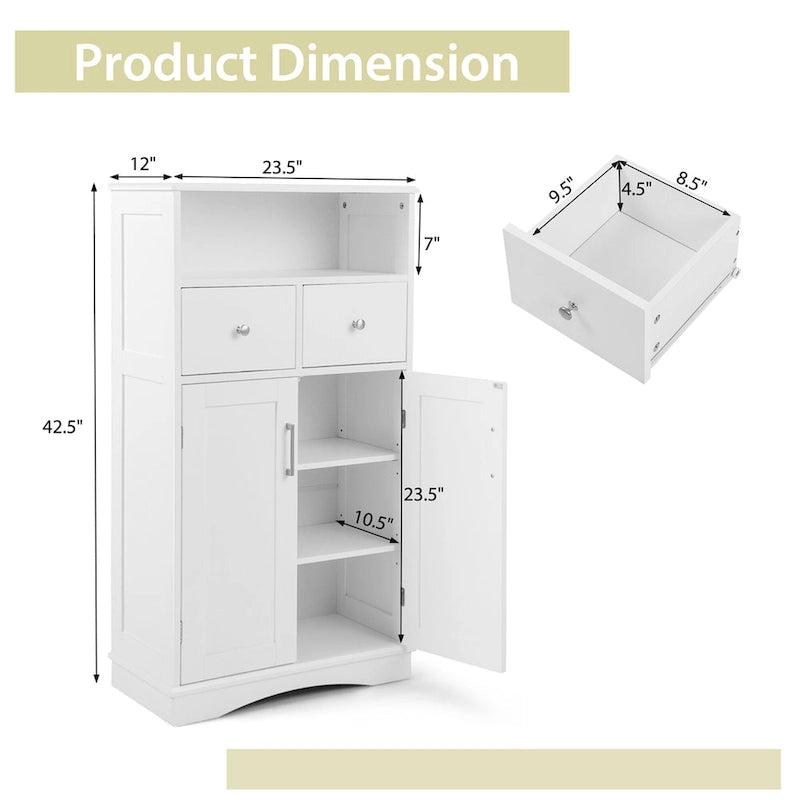 Meuble de salle de bain sur pied Costway avec 2 – Voir les détails