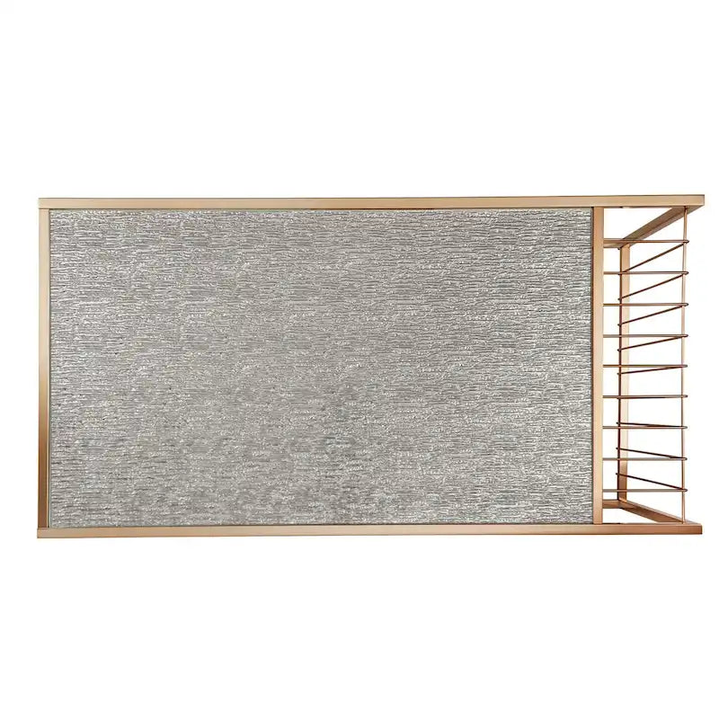 Table basse gigogne Astor iNSPIRE Q Bold avec dessus de miroir texturé et finition dorée couleur champagne