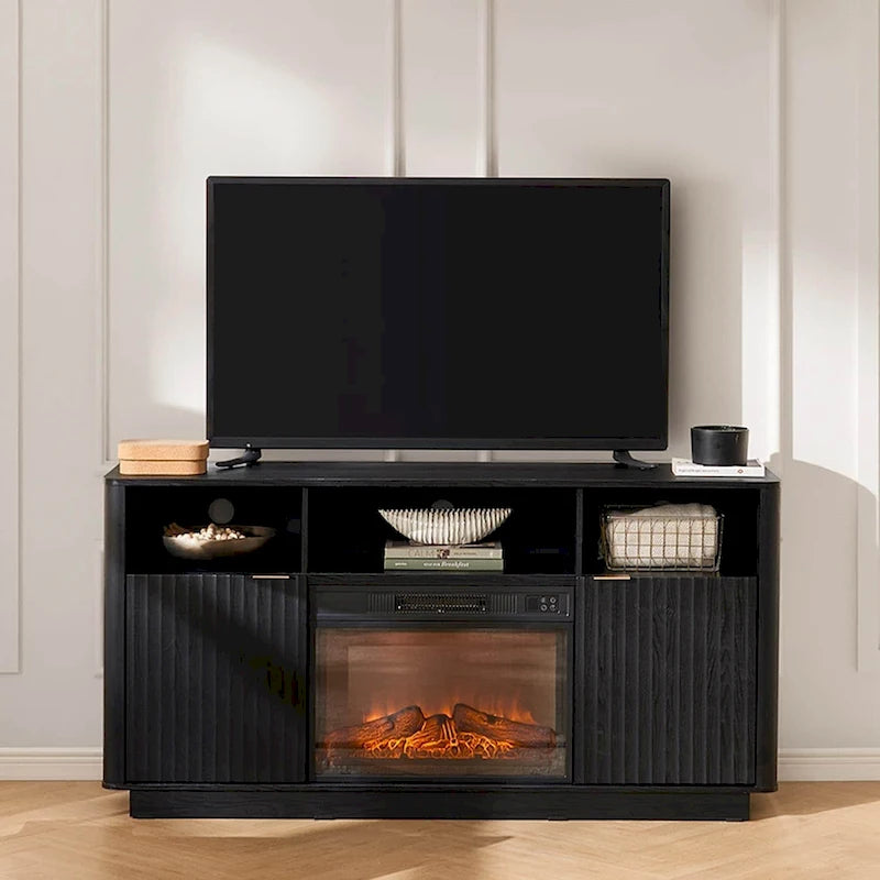 Meuble TV avec cheminée électrique Mopio Brooklyn 59