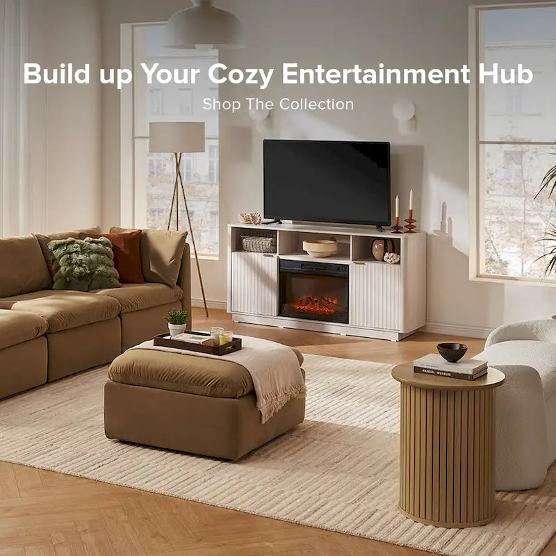 Meuble TV avec cheminée électrique Mopio Brooklyn 59