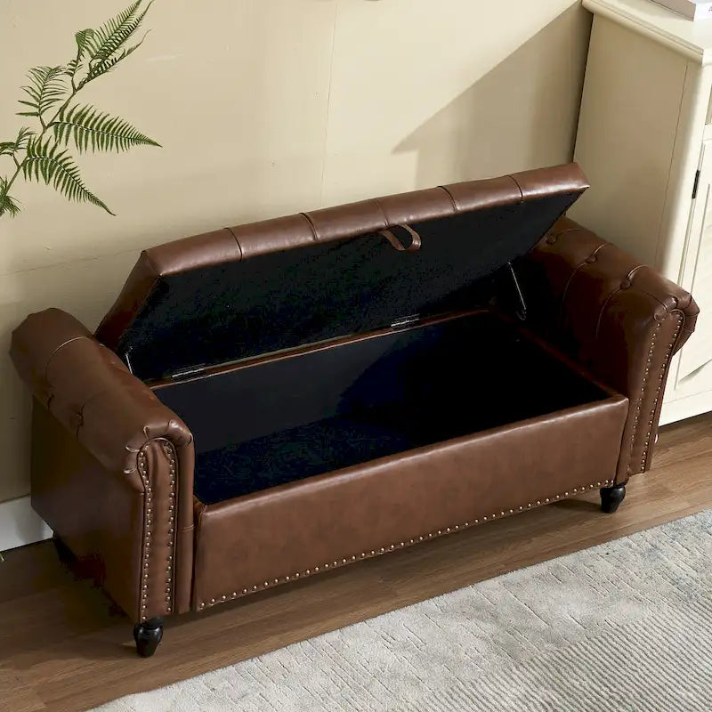 55.12 Pouf de rangement en tissu rembourré, capitonné, capacité de 125 kg, pour salon ou chambre à coucher