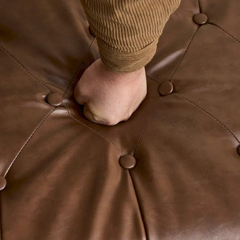 55.12 Pouf de rangement en tissu rembourré, capitonné, capacité de 125 kg, pour salon ou chambre à coucher
