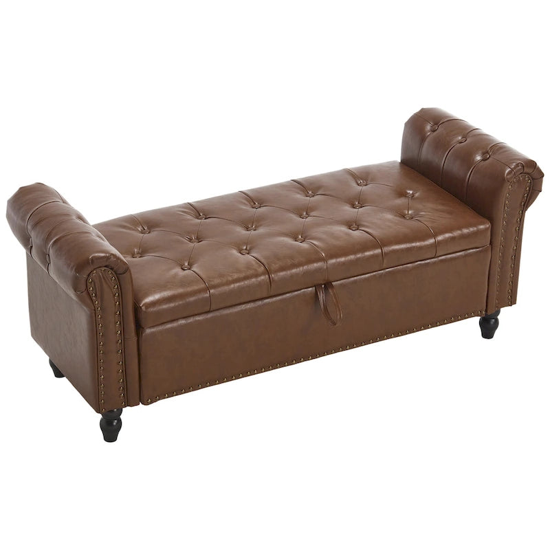 55.12 Pouf de rangement en tissu rembourré, capitonné, capacité de 125 kg, pour salon ou chambre à coucher