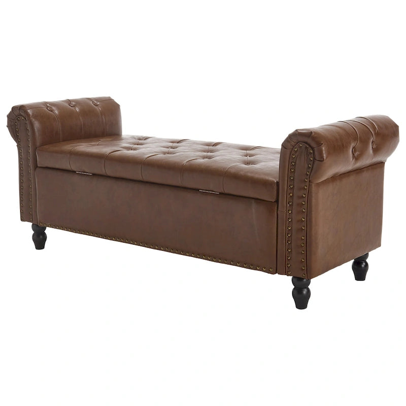 55.12 Pouf de rangement en tissu rembourré, capitonné, capacité de 125 kg, pour salon ou chambre à coucher