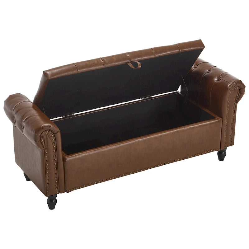 55.12 Pouf de rangement en tissu rembourré, capitonné, capacité de 125 kg, pour salon ou chambre à coucher
