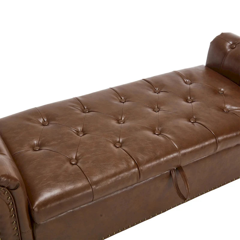 55.12 Pouf de rangement en tissu rembourré, capitonné, capacité de 125 kg, pour salon ou chambre à coucher