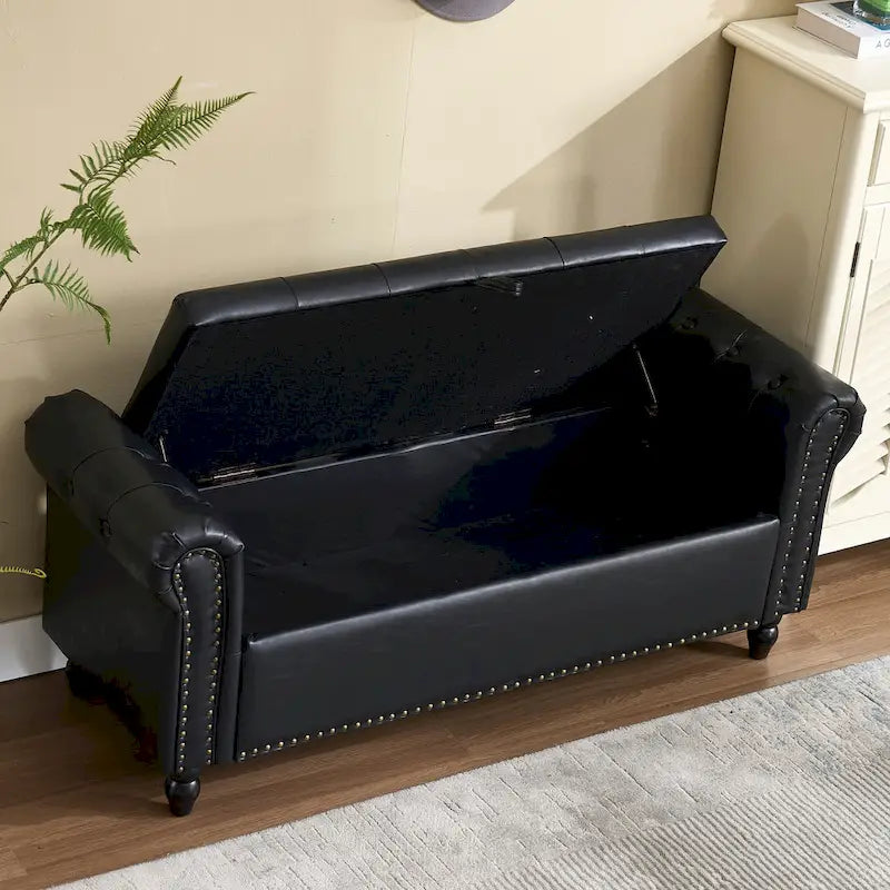 55.12 Pouf de rangement en tissu rembourré, capitonné, capacité de 125 kg, pour salon ou chambre à coucher