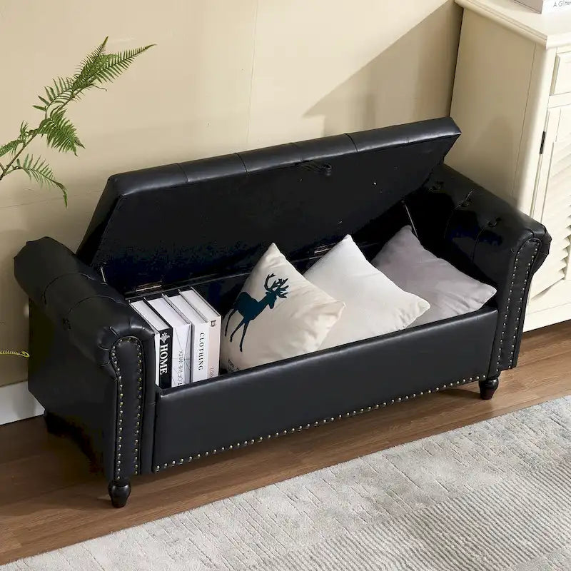 55.12 Pouf de rangement en tissu rembourré, capitonné, capacité de 125 kg, pour salon ou chambre à coucher