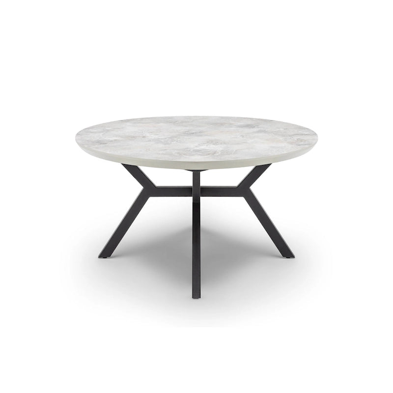 Ensemble de table à manger ronde extensible 7 pièces Zirz et 6 chaises avec pieds en métal