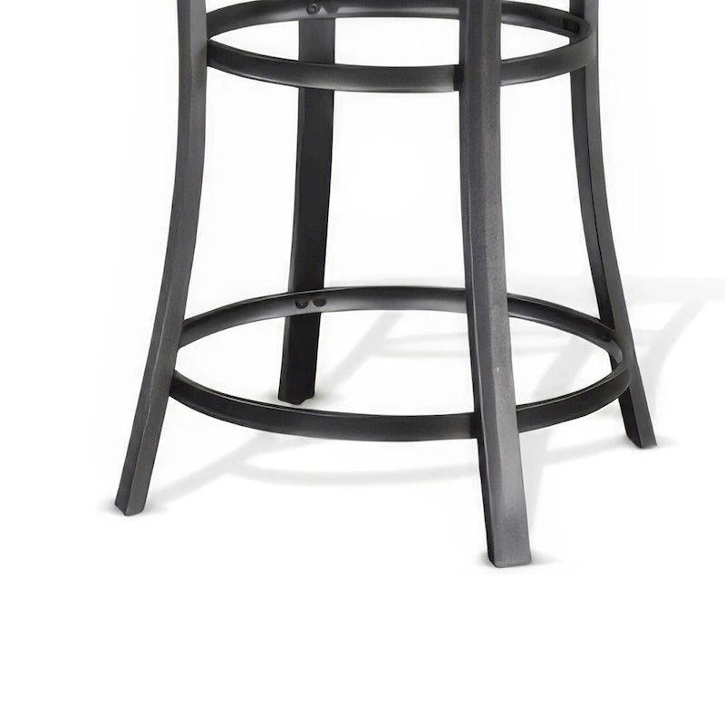 Table de comptoir ronde Flint de 36 pouces, acajou foncé avec métal