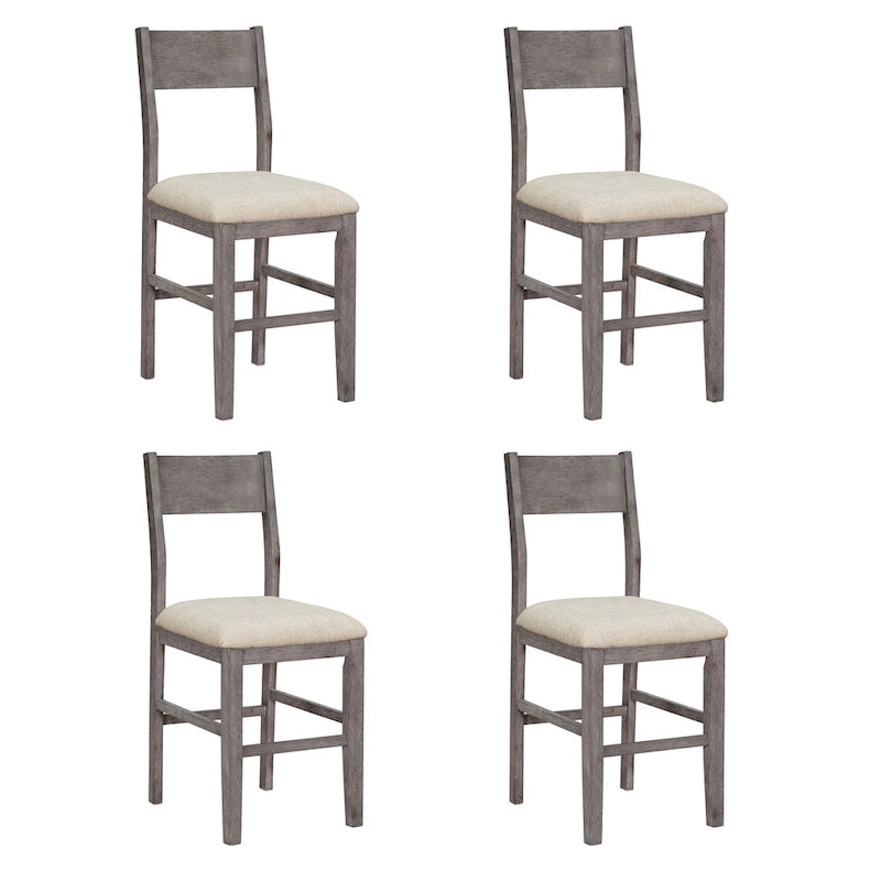 Ensemble de salle à manger 5 pièces à hauteur de comptoir, ensemble de table de cuisine en bois massif avec table à manger rectangulaire et 4 chaises de salle à manger