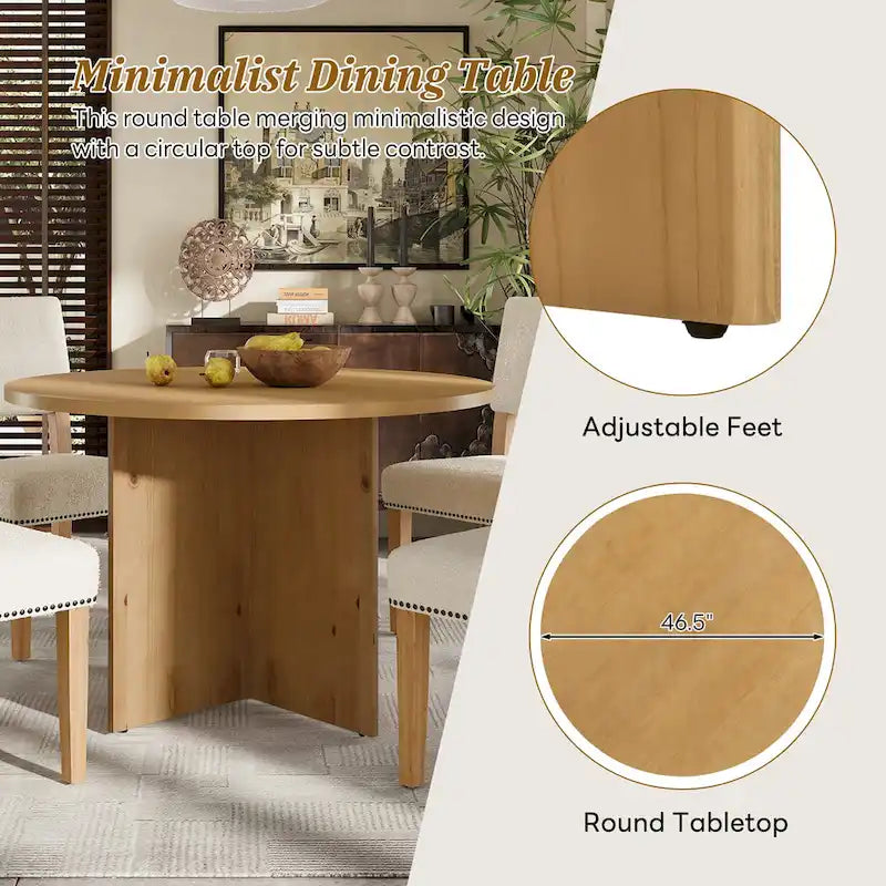 Ensemble table à manger ronde 4 personnes, ensemble de 5 pièces de cuisine avec table à manger ronde et 4 chaises de salle à manger rembourrées