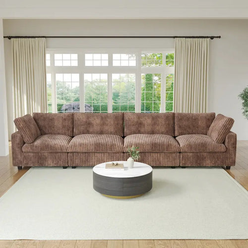 Canapé sectionnel modulaire en peluche douce 157,48 cm, 4 places, rembourré, pour salon