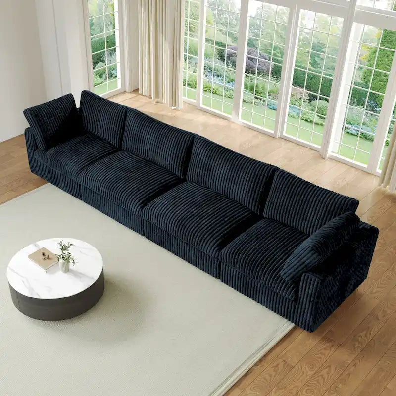 Canapé sectionnel modulaire en peluche douce 157,48 cm, 4 places, rembourré, pour salon