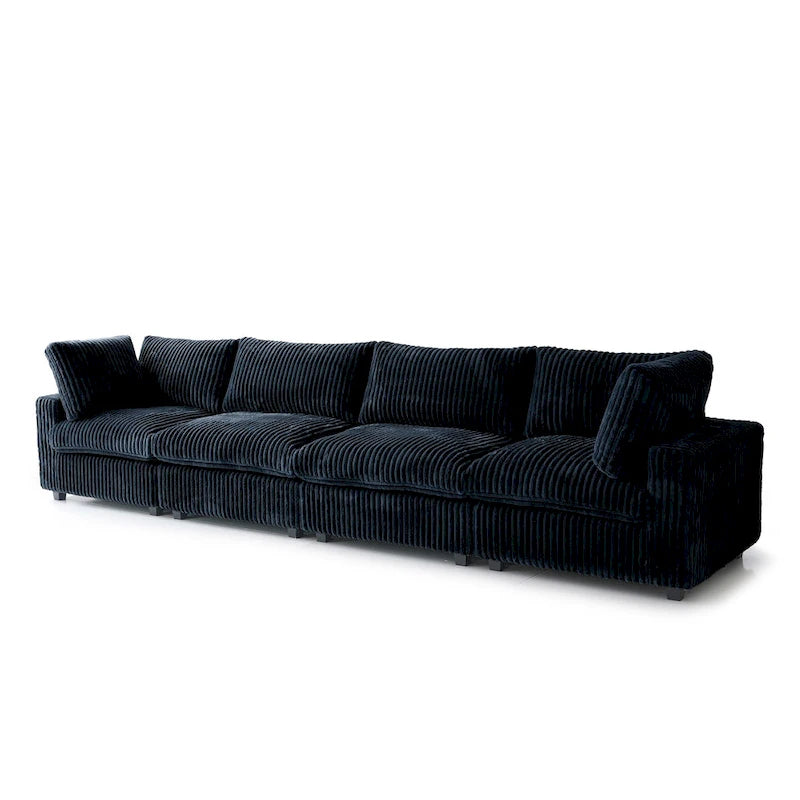 Canapé sectionnel modulaire en peluche douce 157,48 cm, 4 places, rembourré, pour salon
