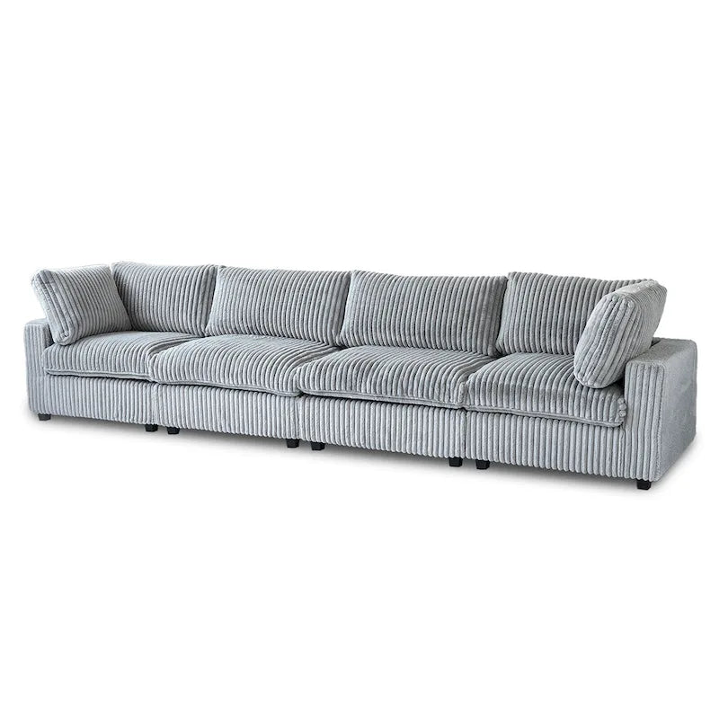 Canapé sectionnel modulaire en peluche douce 157,48 cm, 4 places, rembourré, pour salon