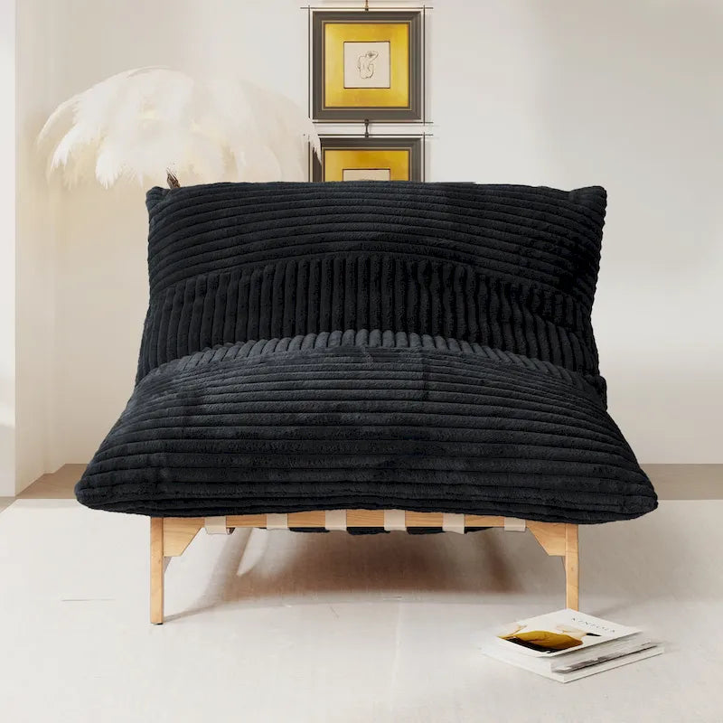 Fauteuil poire grand format, fauteuil poire moelleux avec cadre en bois massif, chaise longue confortable avec rembourrage en duvet