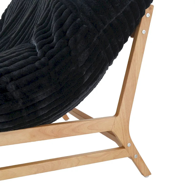 Fauteuil poire grand format, fauteuil poire moelleux avec cadre en bois massif, chaise longue confortable avec rembourrage en duvet