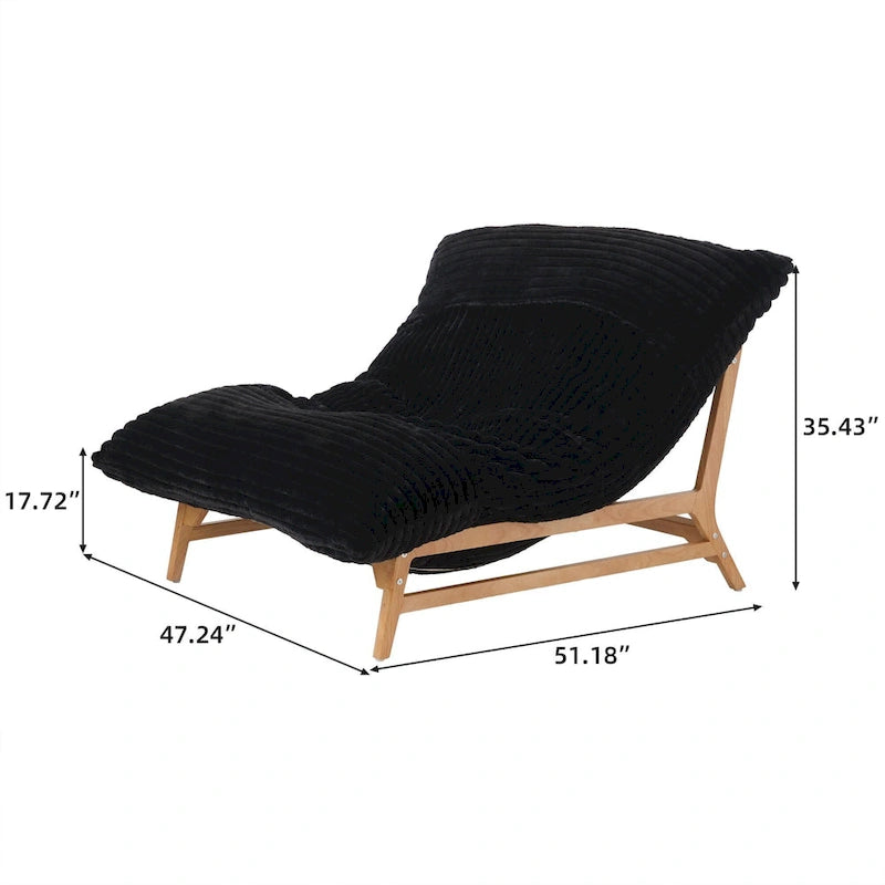 Fauteuil poire grand format, fauteuil poire moelleux avec cadre en bois massif, chaise longue confortable avec rembourrage en duvet