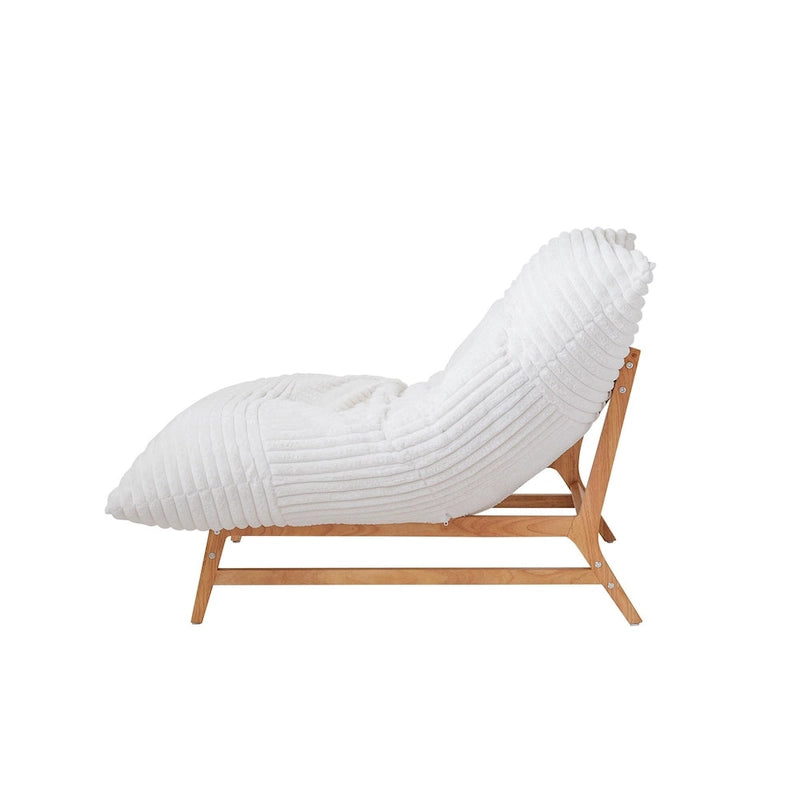 Fauteuil poire grand format, fauteuil poire moelleux avec cadre en bois massif, chaise longue confortable avec rembourrage en duvet