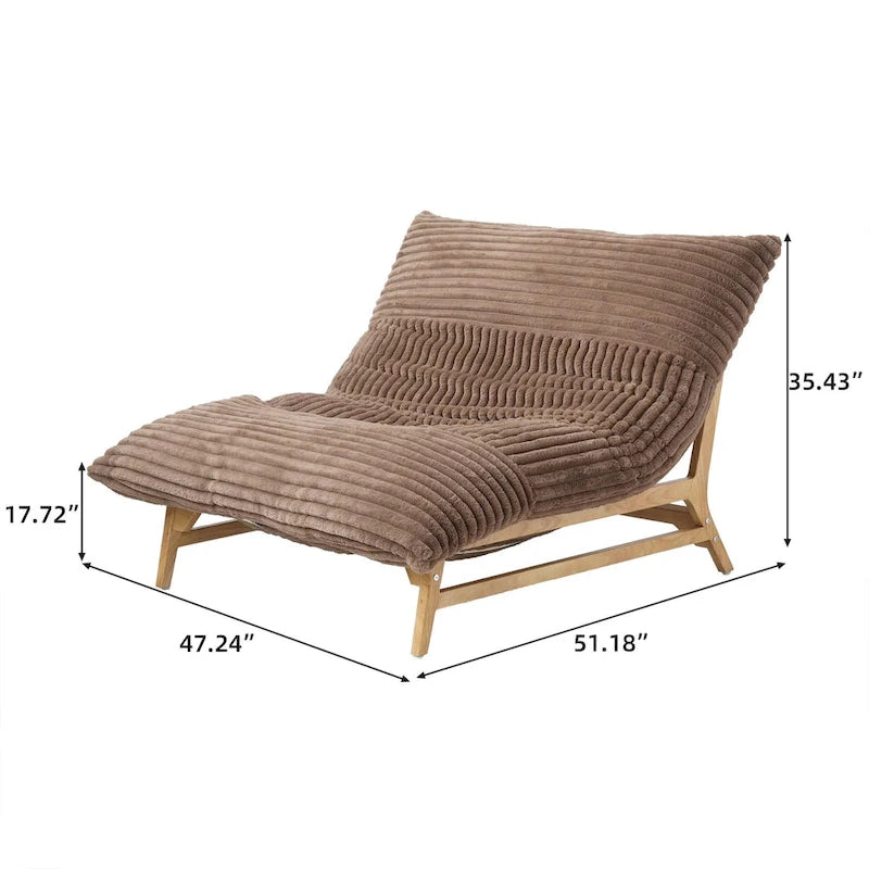 Fauteuil poire grand format, fauteuil poire moelleux avec cadre en bois massif, chaise longue confortable avec rembourrage en duvet
