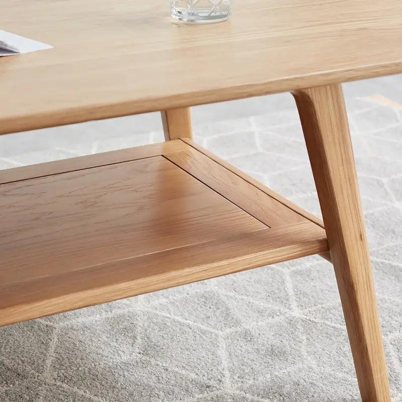 Christopher Knight Home - Table basse en chêne massif Hudson avec étagère de rangement pour salon et bureau à domicile