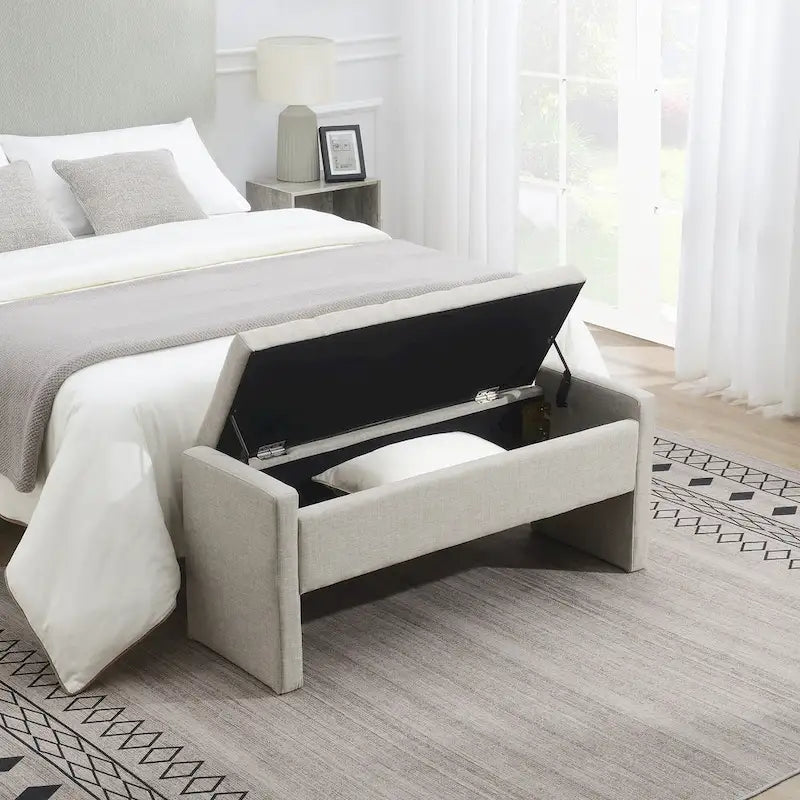 GDFStudio- Banc de lit Alice en mousse avec rangement