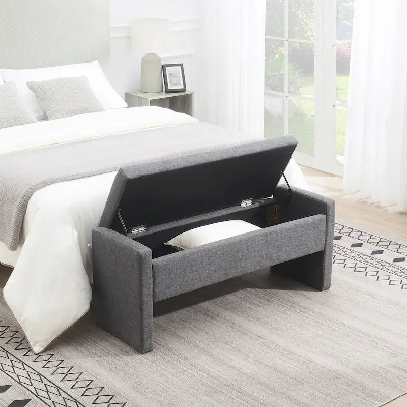 GDFStudio- Banc de lit Alice en mousse avec rangement