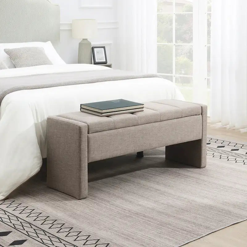 GDFStudio- Banc de lit Alice en mousse avec rangement