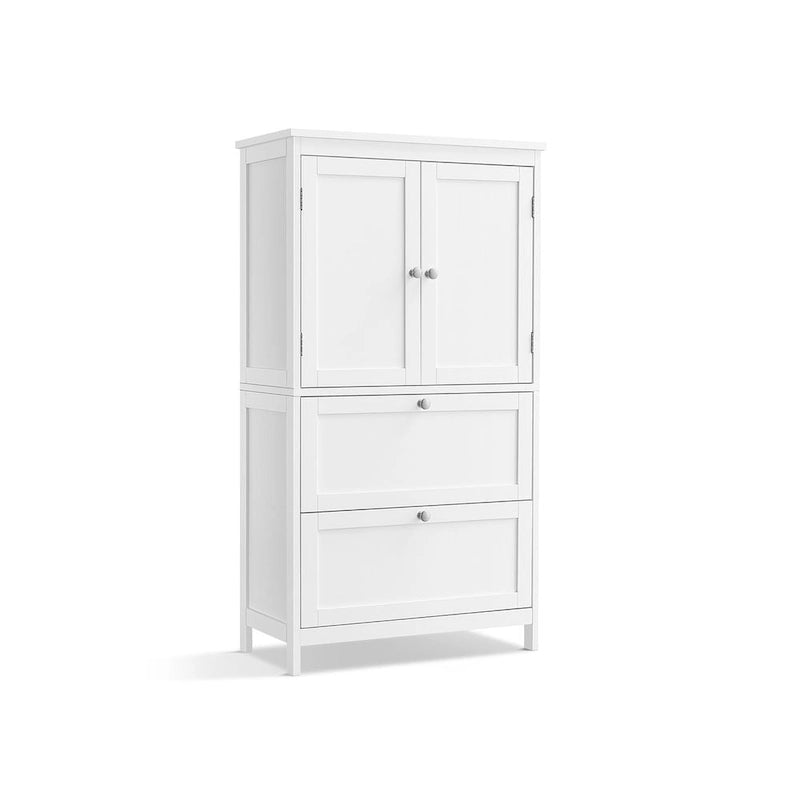 Meuble de rangement de salle de bain autoportant moderne et haut avec 2 tiroirs et étagère réglable - 11.8P x 23.6L x 43.3H