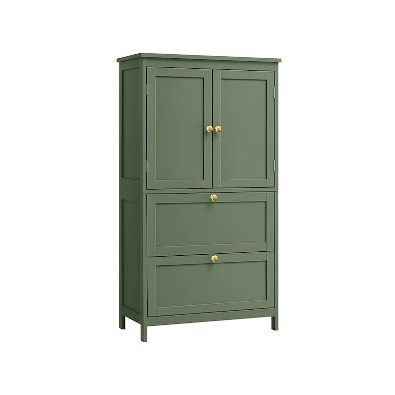 Meuble de rangement de salle de bain autoportant moderne et haut avec 2 tiroirs et étagère réglable - 11.8P x 23.6L x 43.3H