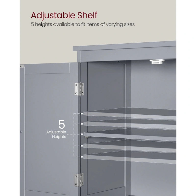 Meuble de rangement de salle de bain autoportant moderne et haut avec 2 tiroirs et étagère réglable - 11.8P x 23.6L x 43.3H