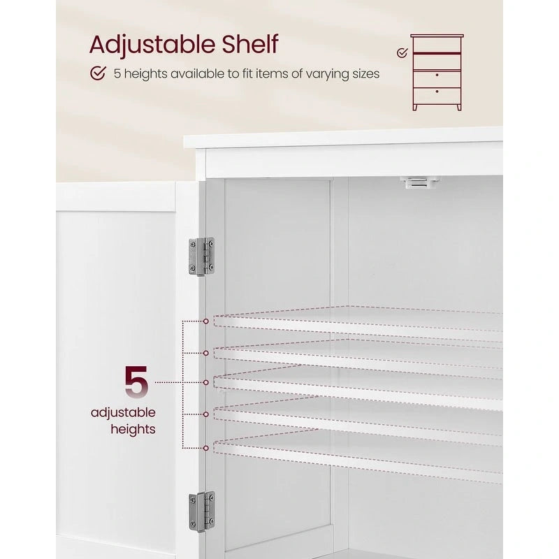 Meuble de rangement de salle de bain autoportant moderne et haut avec 2 tiroirs et étagère réglable - 11.8P x 23.6L x 43.3H